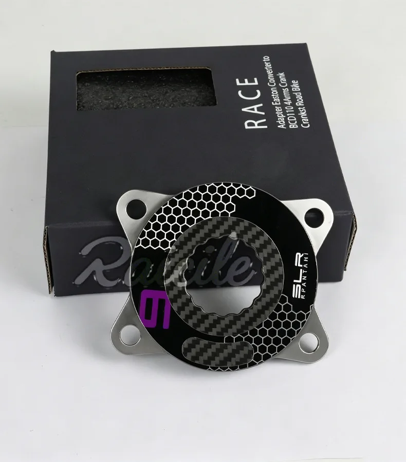 RPANTAHI Carbonfaser-Ultraleicht-Kettenblattklemme (EASTON zu BCD110) 4-Loch Rennrad Einzel-/Doppelkettenblattklemme – Detail 6