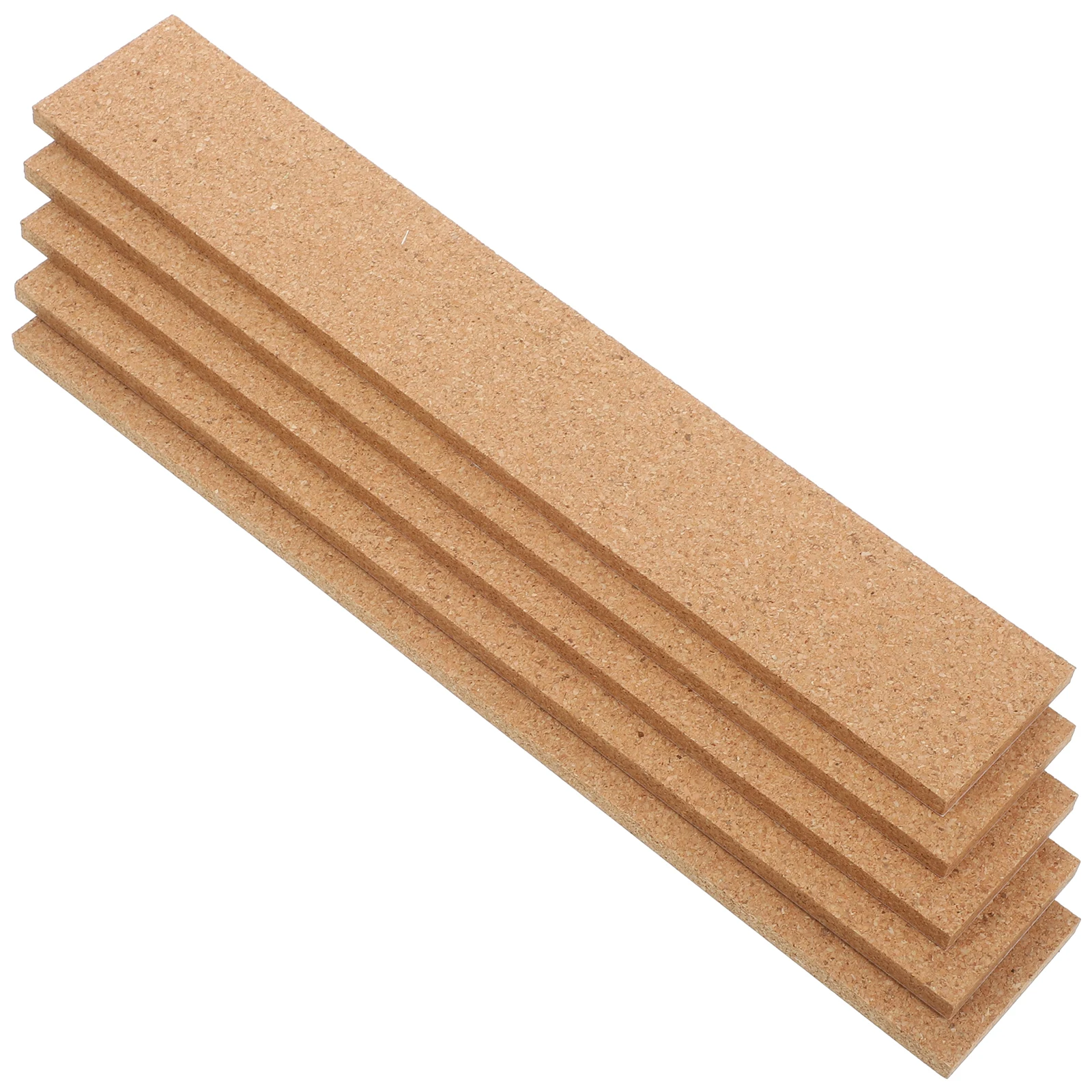 

5PCS Thick Cork Bulletin Board Strips Frameless Natural Memo Wall Tiles for Office Home Photo Display Classroom Use