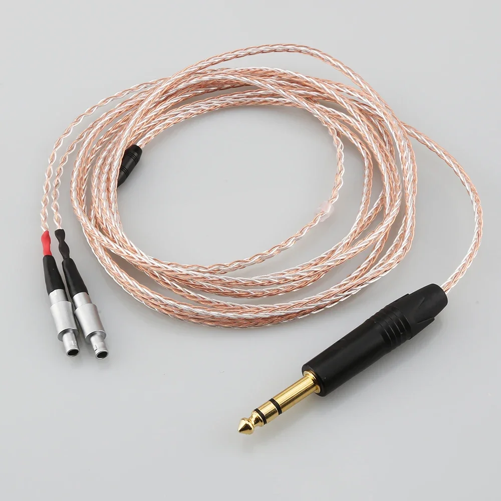 HIFI 6.35mm 4pin XLR Balanced Male 8 core 7N OCC Single crystal Handmade Headphone Upgrade Cable for HD800 HD800S Headphone