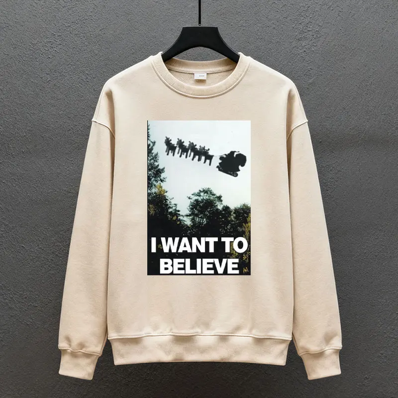 I Want To Believe Poster Santa Sleigh Christmas Unisex Sweater Jumper New in Hoodies & Sweatshirts Hoodies Women & Men Clothing