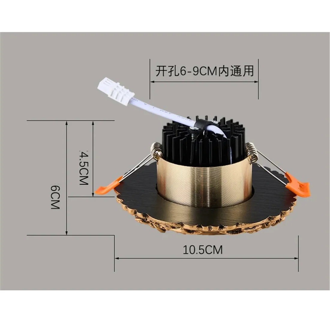 American Retro Industrial Style Resin Bronze Led Ceiling Lamp 3W 10W Hole 6Cm Living Room Spot Embedded Cow Eye Light 110V 220V