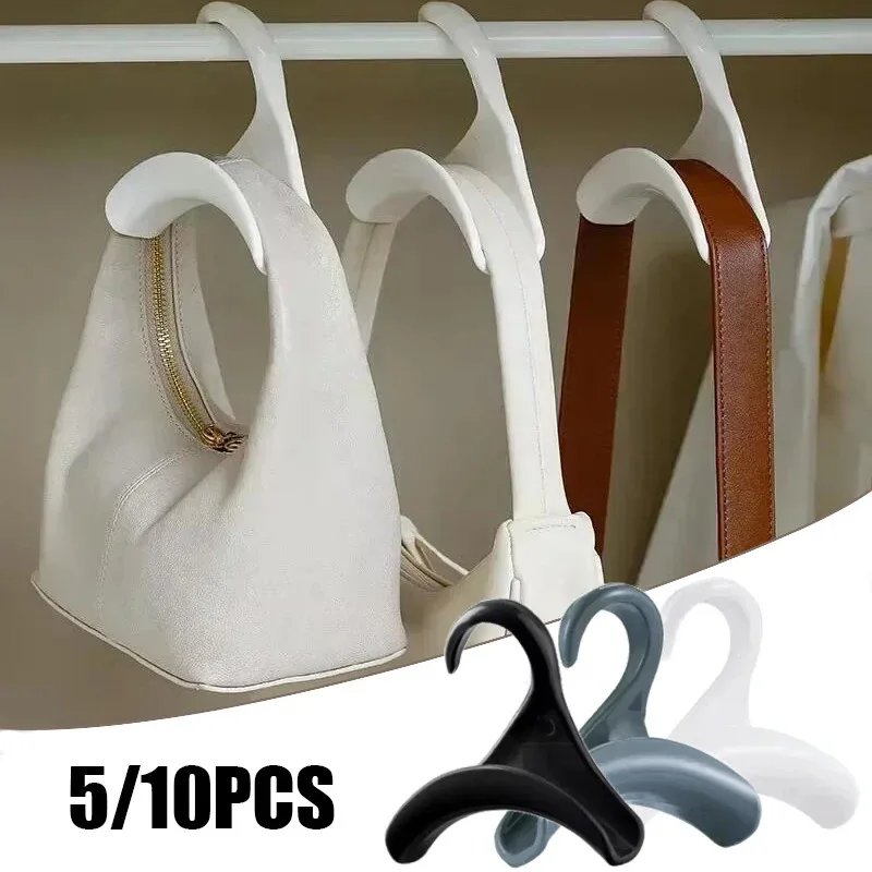 

5/10pcs Widen Plastics Hanger Connection Hook Stackable Space Saving Storage Multifunctional Bag and Hat Hanging Rack