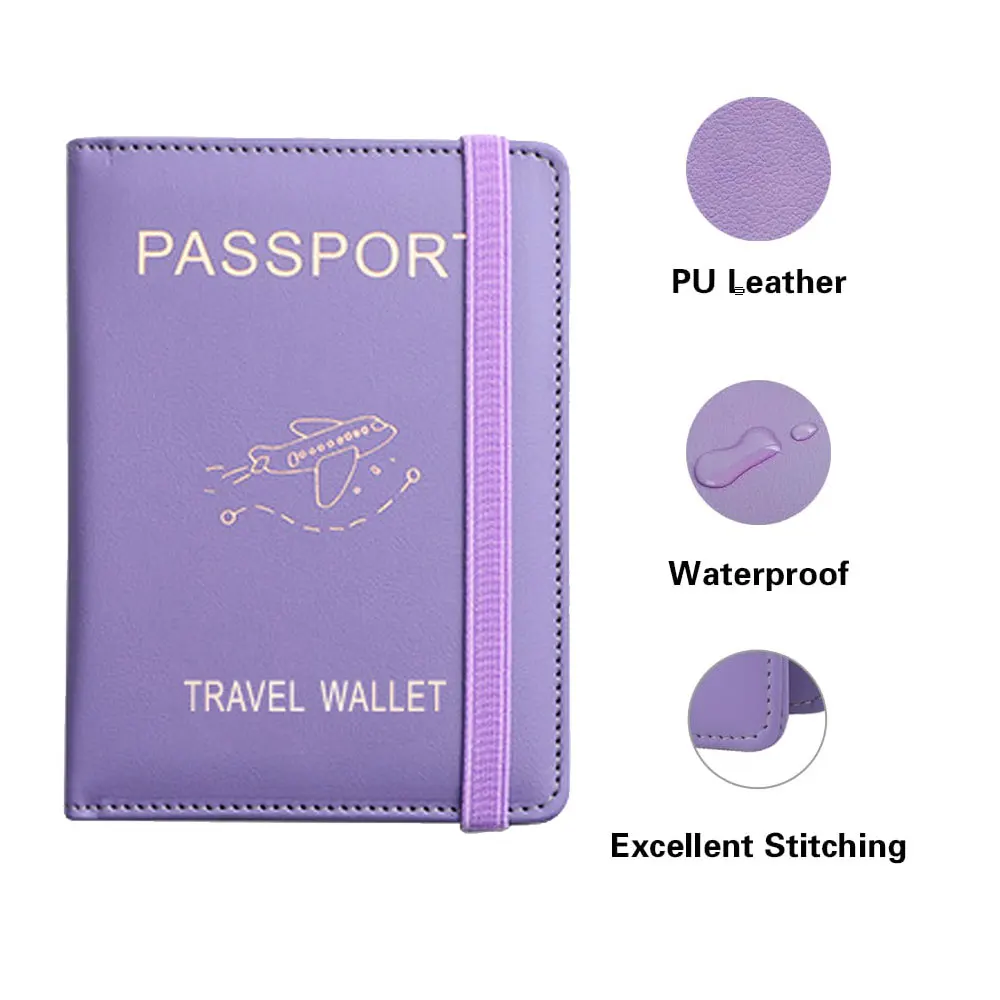 Personalize Name Slim Passport Cover Holder Case Multi-Cards Slot Pu Leather Travel Accessories RFID Travel Wallet Pocket