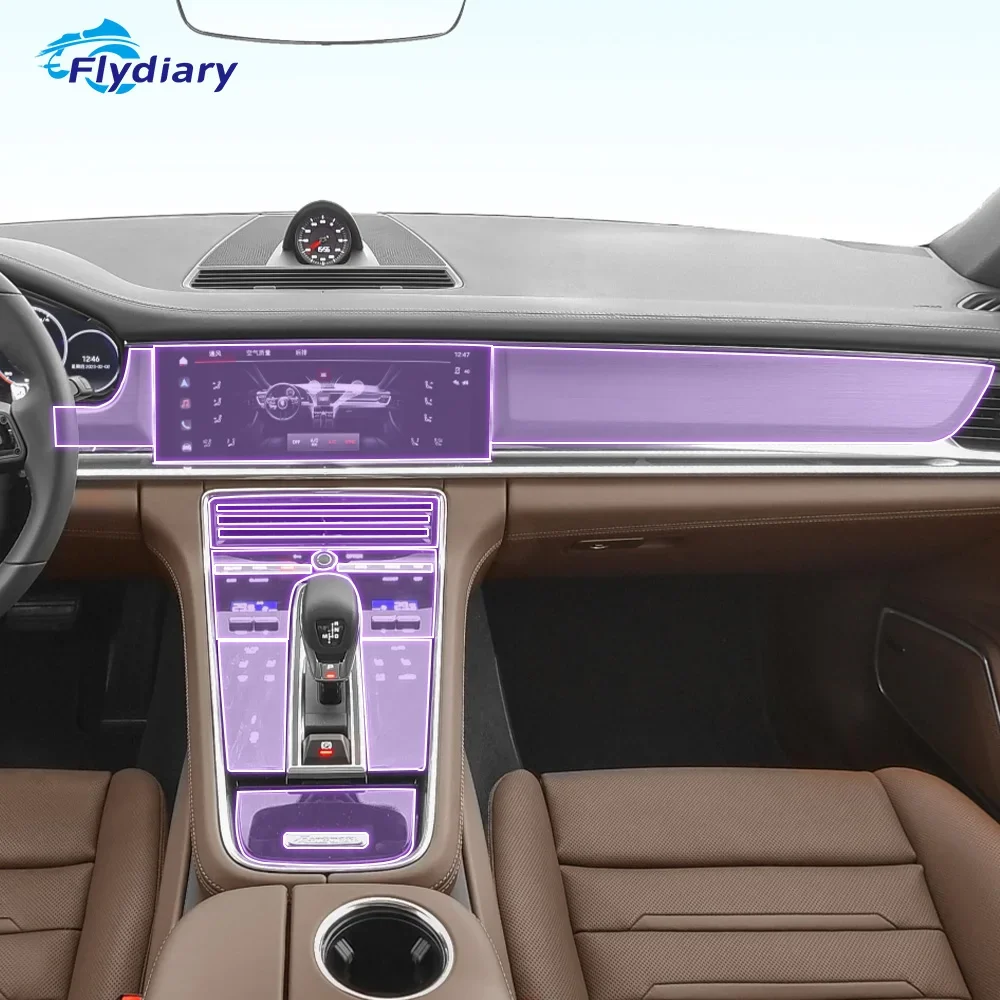 

For Porsche Panamera 2017-2023 Car interior Center console transparent TPU Paint protective film Anti scratch sticker LCD screen