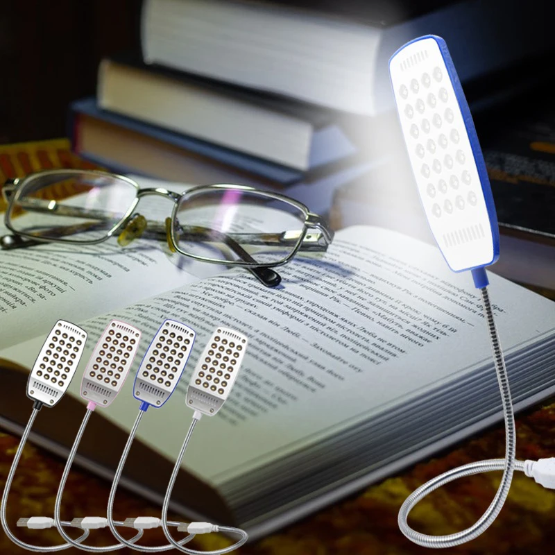 Lampada da lettura Usb a 28Led Led Usb Ultra Bright Book Light Eye Care lampade da tavolo flessibili lampada da notte per Pc Laptop Night Lights