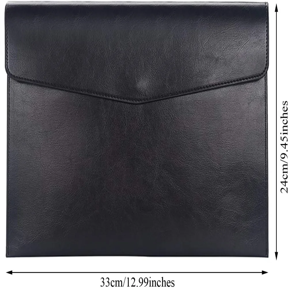 Black File A4 Filing Leather Document Case,Business Holder