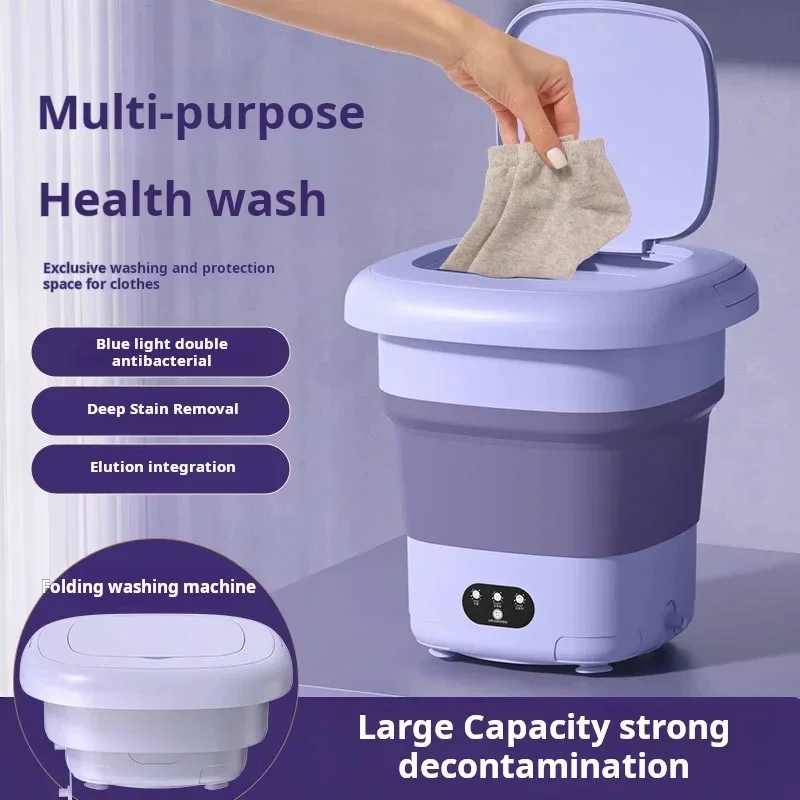 

9L Portable Small Foldable Washing Machine with Spin Dryer For Socks Underwear Panties Washer Household Mini Washing Machine