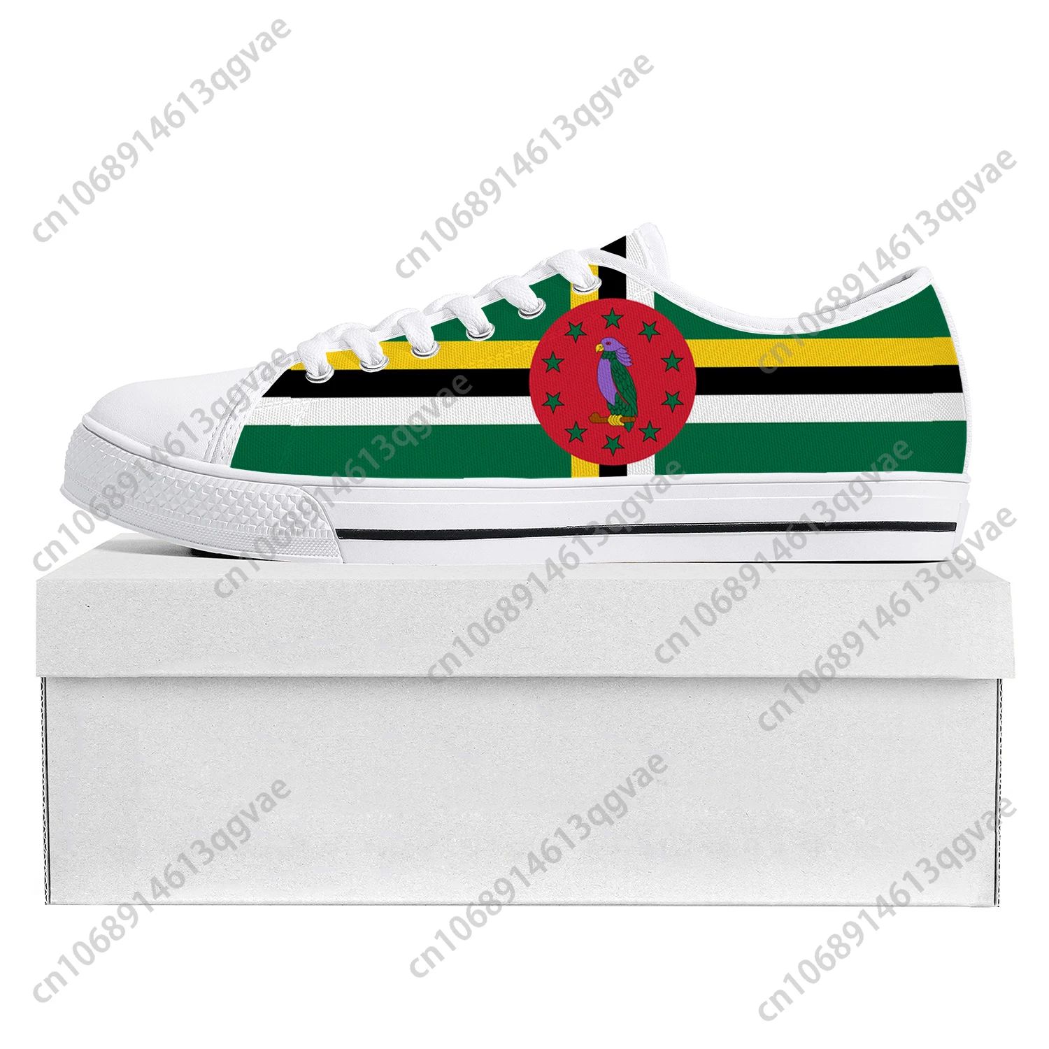 Commonwealth of Dominica Flag Low Top High Quality Sneakers Mens Womens Teenager Canvas Sneaker Prode Couple Shoes Custom Shoe