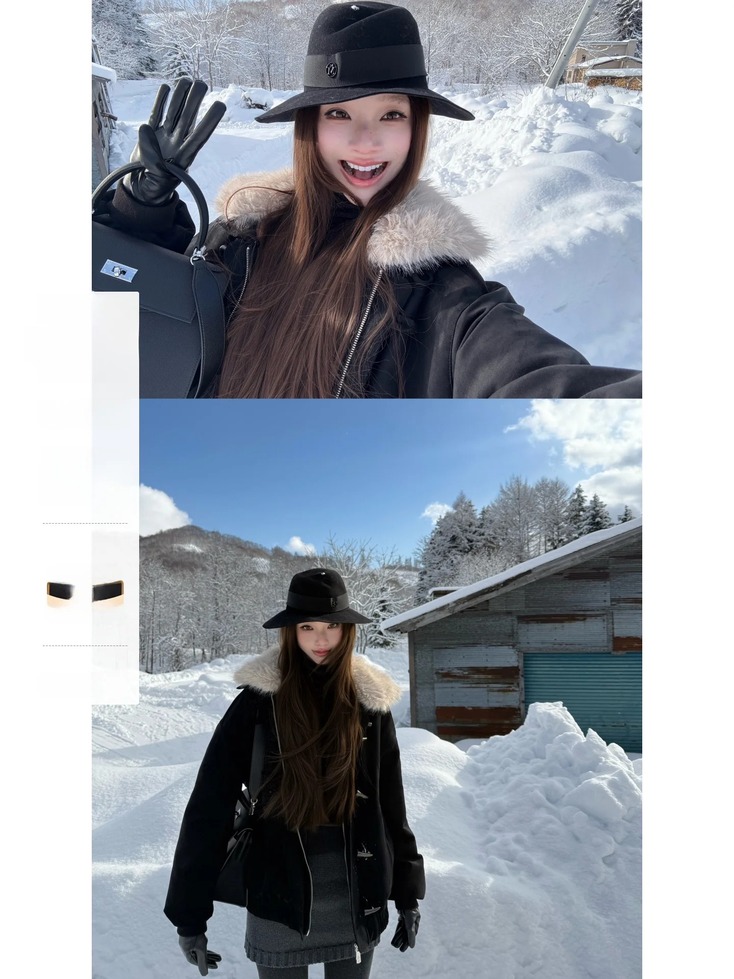

Yangzifan Oversize Vintage Deer Hide 90 White Duck down Removable Fur Collar Button up Women's Winter Warm Thickened Coat