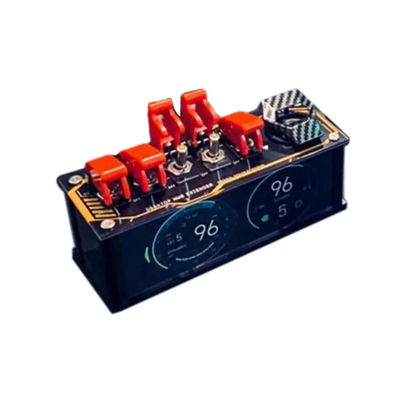 

Retro USB Strip Original Switches Usb Block Hub Docking Station Hub Extender With Ambient RGB Lights Punk Office Ornaments