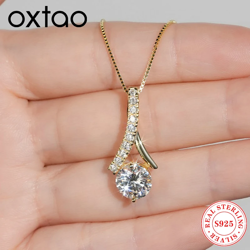 3ct 2ct 1ct D Moissanite Real 925 Sterling Silver Infinity Pendant Necklace Female Clavicle Necklaces Wedding Party Jewelry