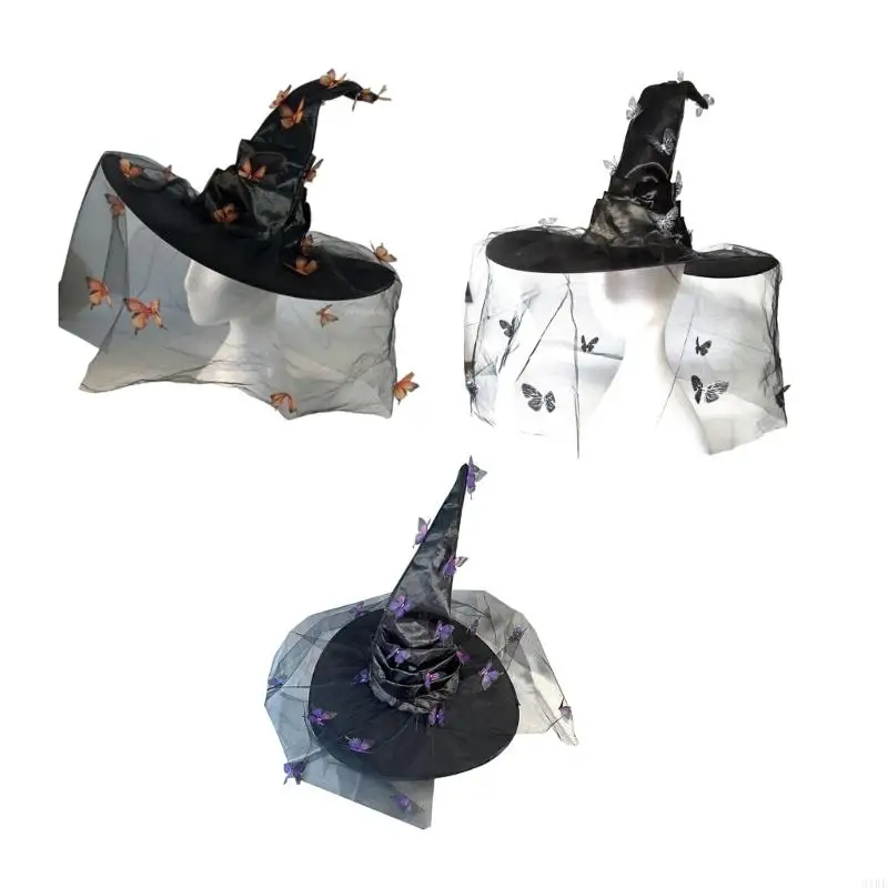 

31BF Halloween Witch Hat Wizard Hats for Women Men Gifts Halloween Cosplay Costume