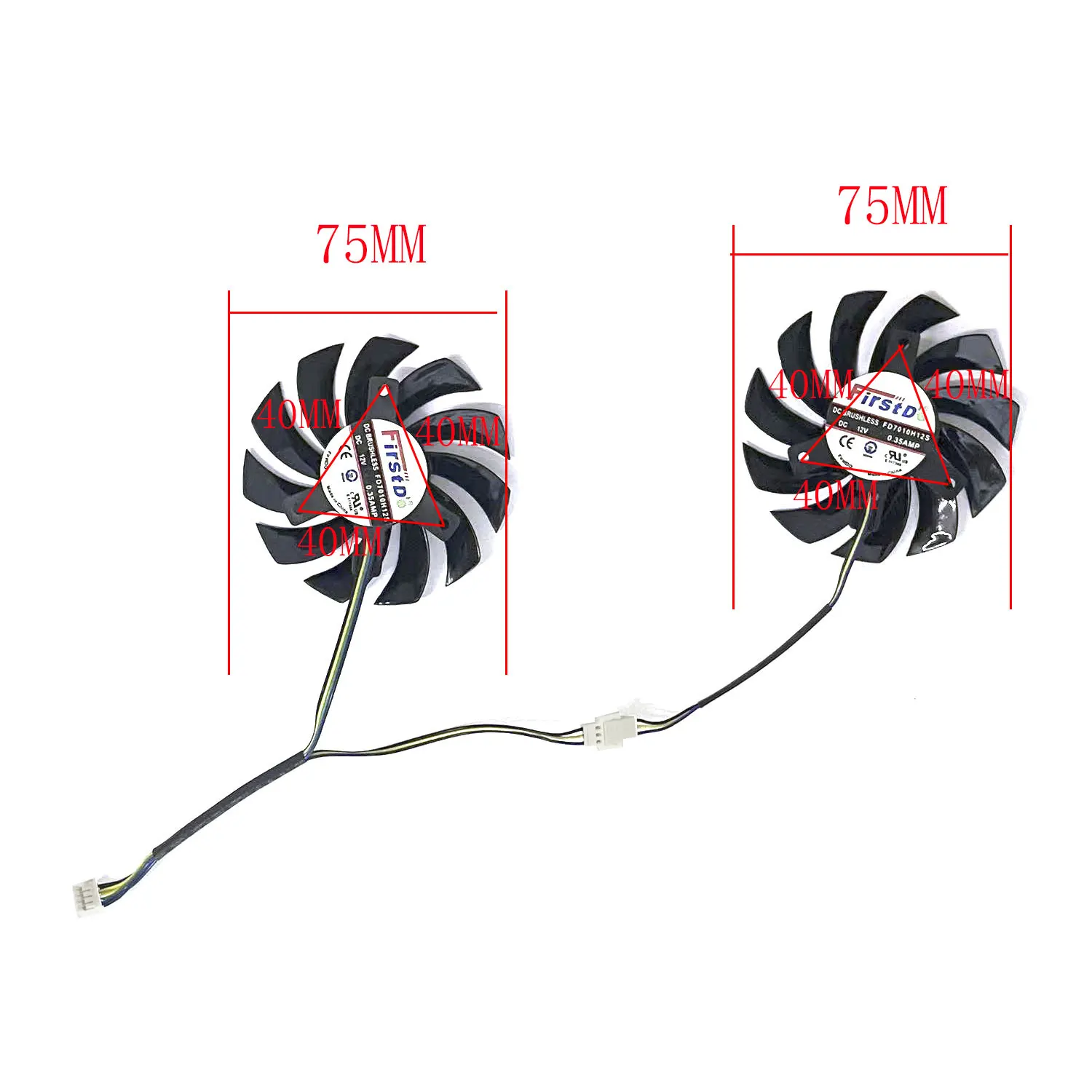 New GTX770 GPU fan 4PIN 75MM FD7010H12S for Sapphire Dual-X GTX 550 750 770 Ti ASUSGTX760-DC2OC-2 graphics card