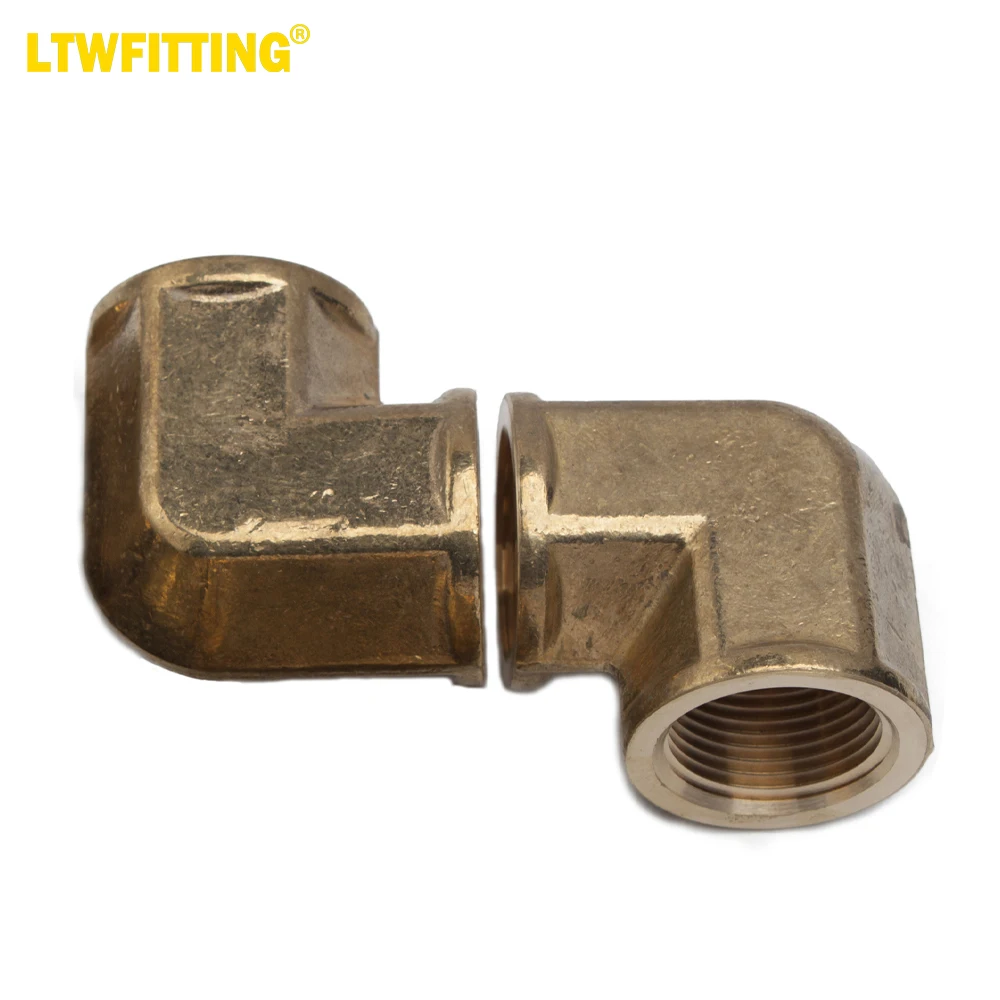 

LTWFITTING Brass Pipe Fitting Female 90 Deg 3/4-Inch NPT Elbow Fuel Air(Pack of 2)