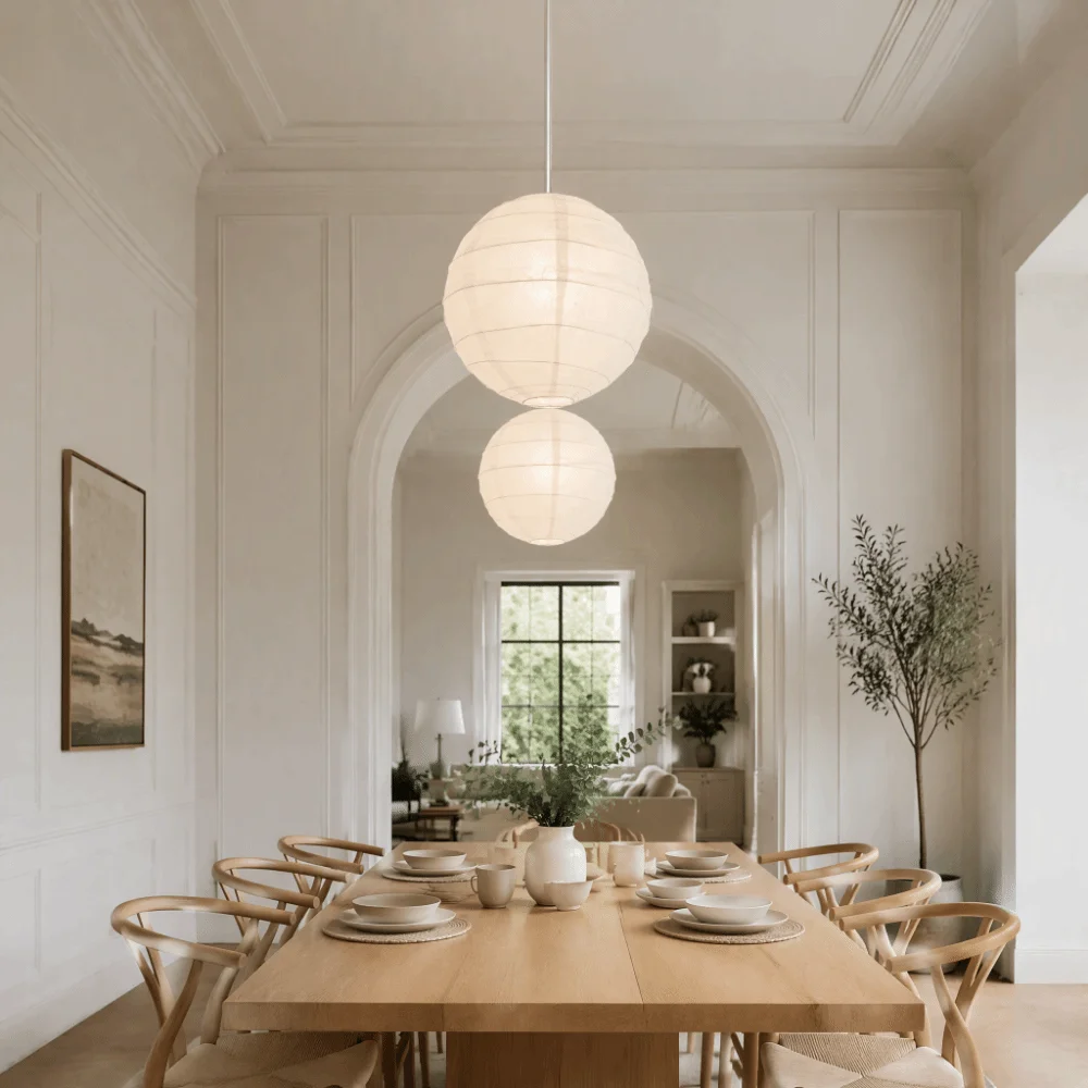 Japanese Style Spherical Paper Lantern Large Round Irregular Shape Rice Paper Lamp Warm Atmosphere Vintage Chandelier Bedroom