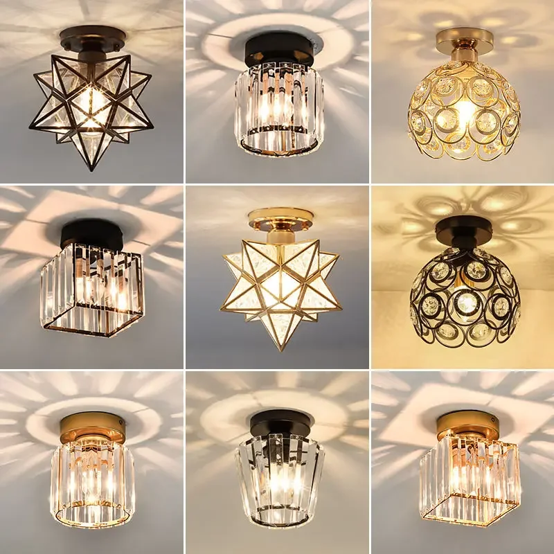 

Crystal Glass New Modern LED Chandelier Lights Living Loft Study Room Aisle Corridor Flats Ceiling Lamps Indoor Pendant Lighting