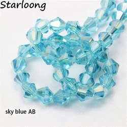 1pack Multicolors AB Plated 3-8mm Bicone Rhombus Austria Crystal Beads Glass Beads Loose Spacer Beads for DIY Jewelry Making