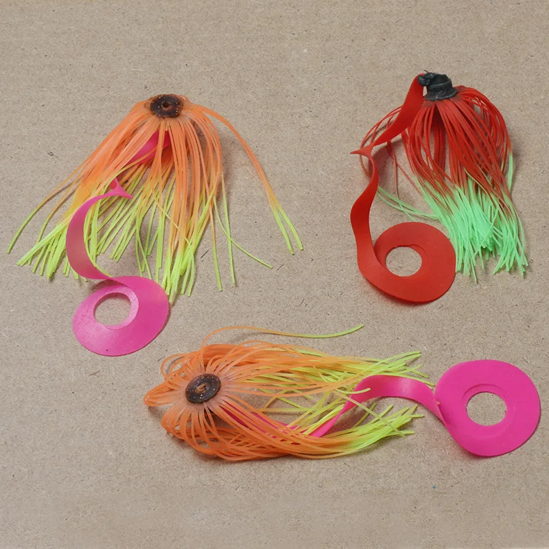 

5Bundles Luminous Silicone Rubber Skirts Spinner Bait for Tai Squid Octopus Snapper Fishing DIY Saltwater Jig Fish Lure
