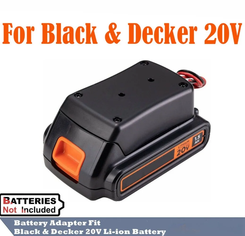 Power Wheel Adapter para Black Decker 18v Li-ion Battery Dock Conector de Alimentação para Faça Você Mesmo Passeio em Caminhão Robótica rc Brinquedos e Trabalho