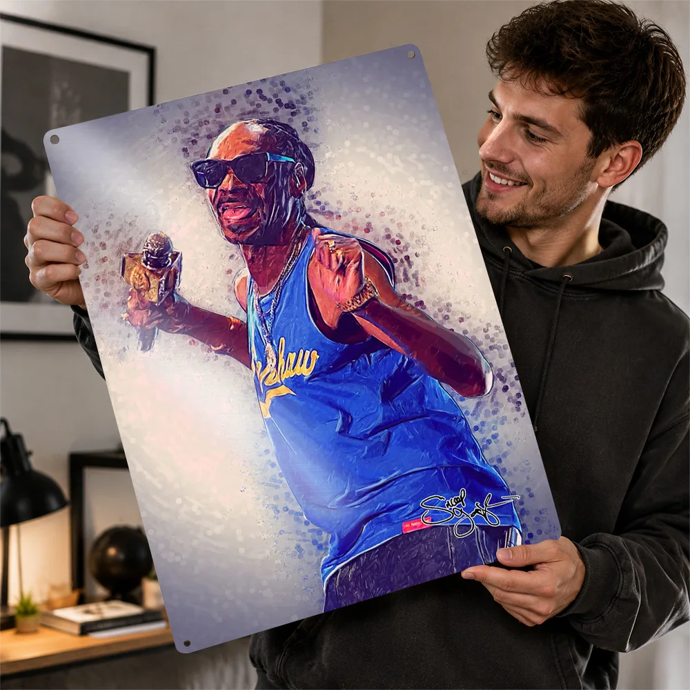 SNOOP DOGG Poster Retro 3D Printed Metal Signs Customized Wall Hanging Gift for Bathroom Decor Room Article Decoration Tin Sign
