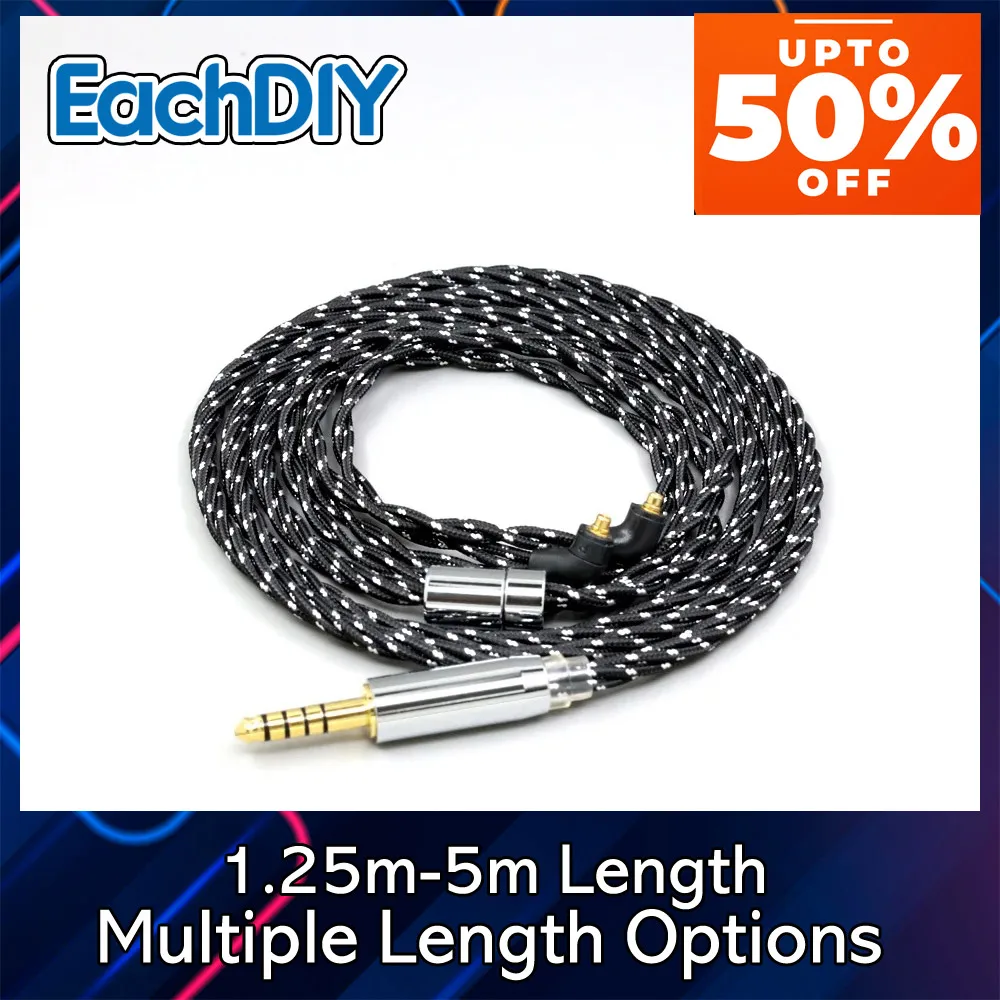 OCC Mixed OFC Twisting Nylon Earphone Cable For Etymotic ER4SR ER4XR ER3XR ER3SE ER2XR ER2SE LN008720