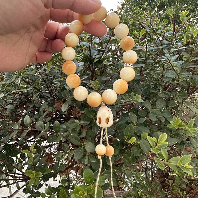 Rapid Progress: - Bodhi Root Beads Paired with Charcoal-Grilled , Zodiac Rabbit Bracelet