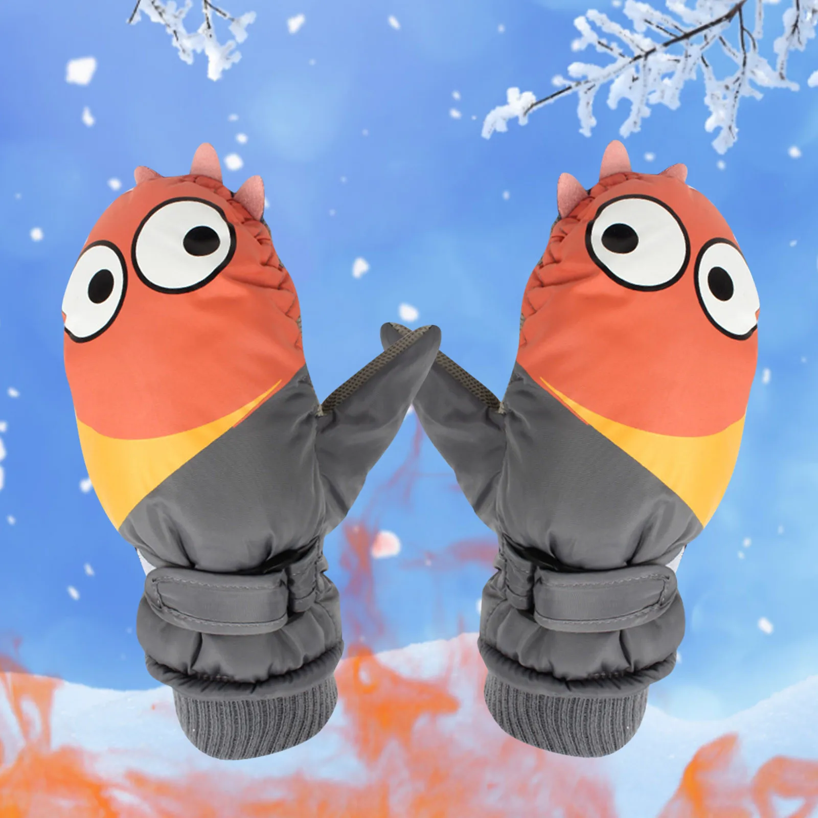 Baby Gloves Winter Warm Girls Snow Baby Mittens Cartoon Winter Water Boys Proof Toddler Guante Thick Plush Cold Resistant Gloves