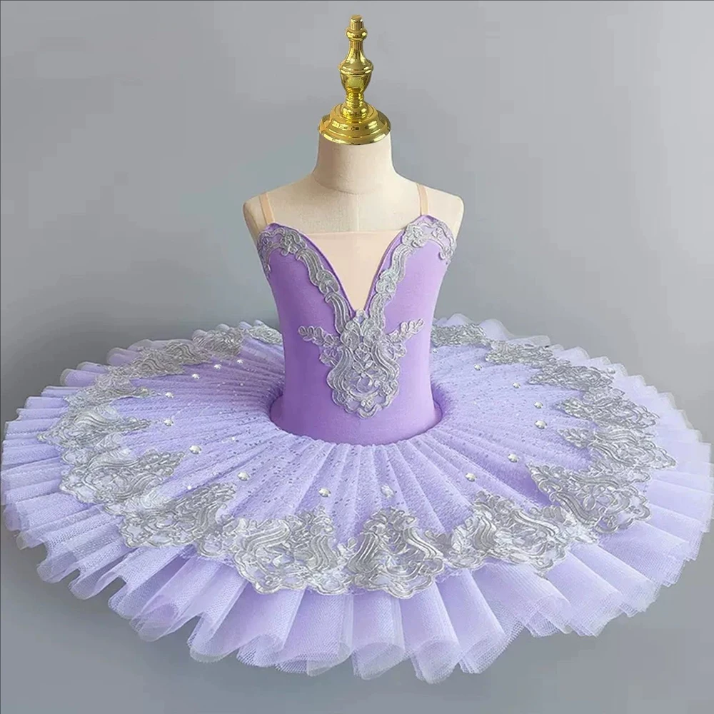 Body da balletto professionale Gonna tutu Bordi con volant Classico vestito da tutu di balletto Gonne pancake per ragazze Donne Performance 4 colori