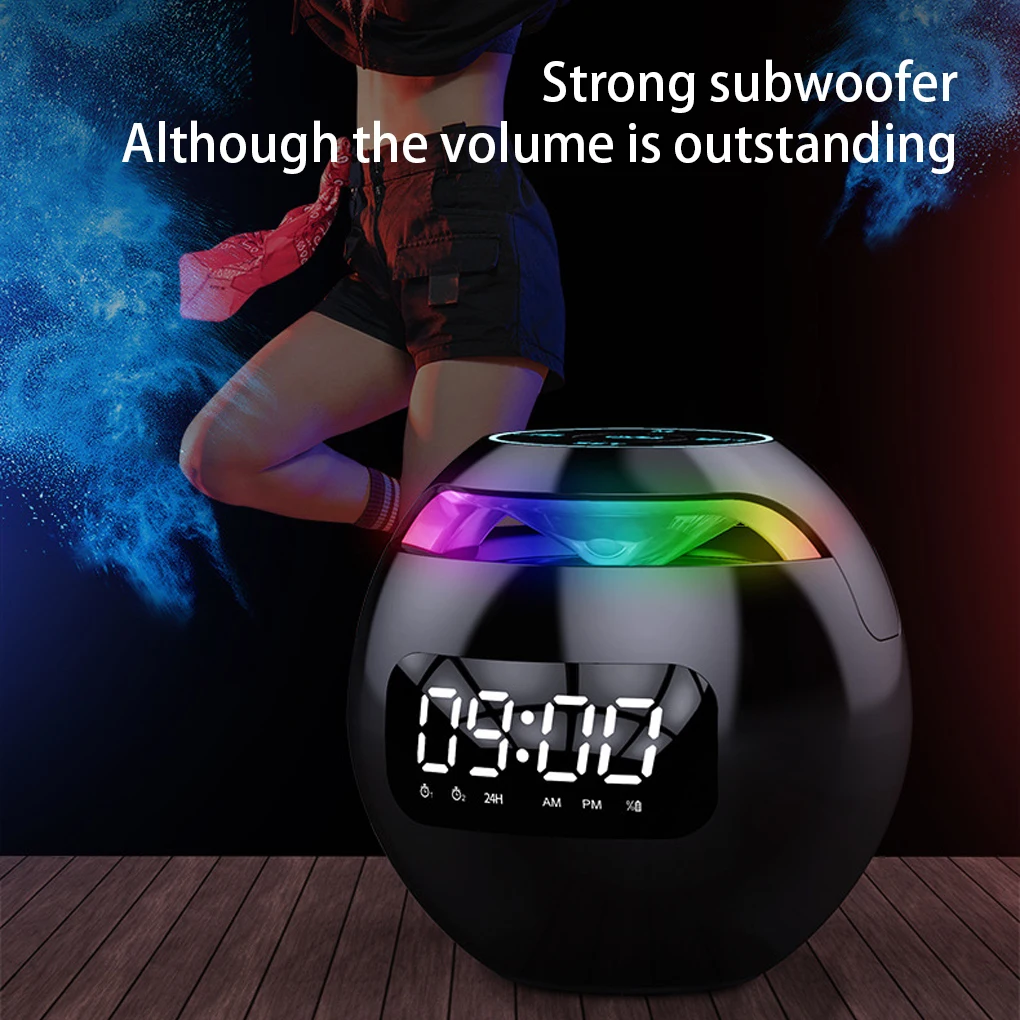 Alto-falante despertador digital reprodutor de música multiuso rosa inglês