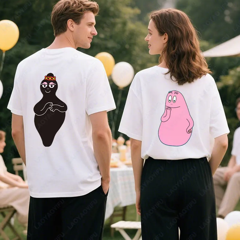 Barbapapa Famiglia Barbazoo Barbabo Barbidur Tees anni '90 Stile retrò Uomo Donna Cotone Streetwear Divertente Kawaii Cartoon Anime Tshirt