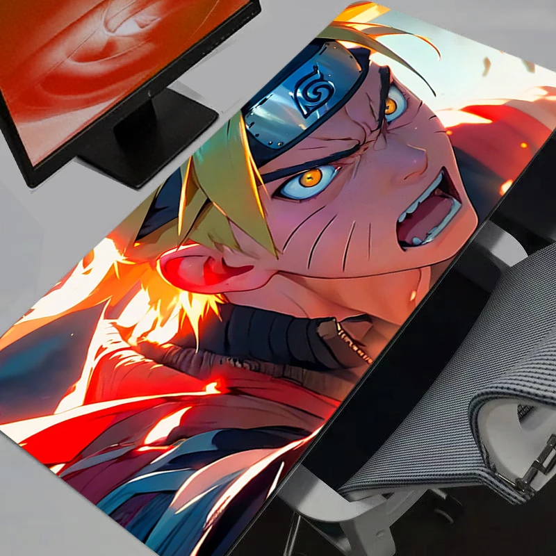 

Большой коврик для мыши для киберспорта в стиле аниме Наруто Узумаки, гладкий гибкий резиновый геймерский ПК, компьютерная клавиатура для CSGO Kawaii Rug Mosuepad