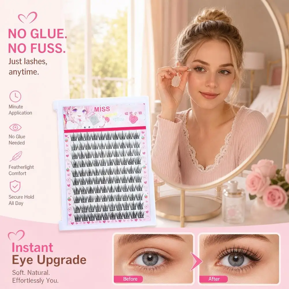 10 Rows Individual Cluster Eyelashes DIY Girl Group Wispy Spiky Lash Clusters Natura False Eyelashes For Daily Makeup Tool
