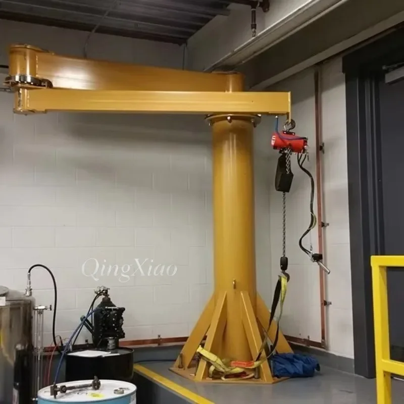 Folding Workshop Handling Crane With Full 360 Degree Rotation Compact For Narrow Tight Limited Space Reinforced Load Bearing Arm