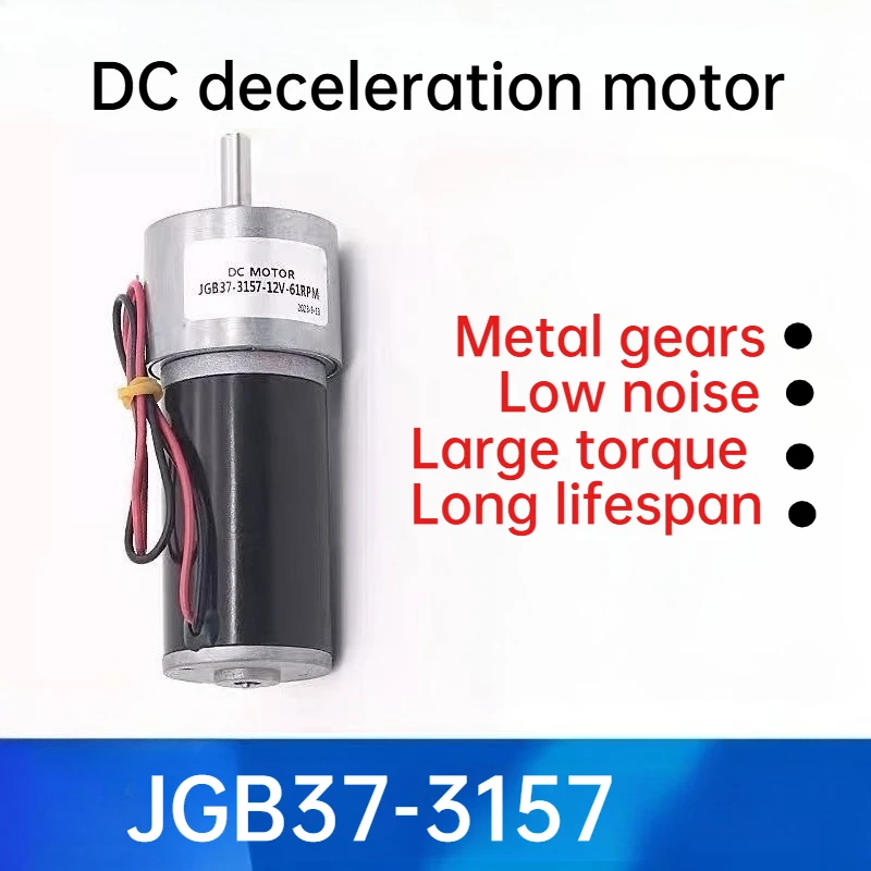 DC Gear MotorJGB37-3157 12 Volt Reductor Engine High Speed High Torque Reversible 24V DC Reversible Reduction Geared