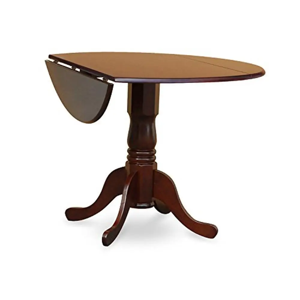 Juego de mesa de comedor de madera de caoba con sillas tapizadas, mesa redonda de cocina con gotitas, muebles de desayuno elegantes, Juego de 2