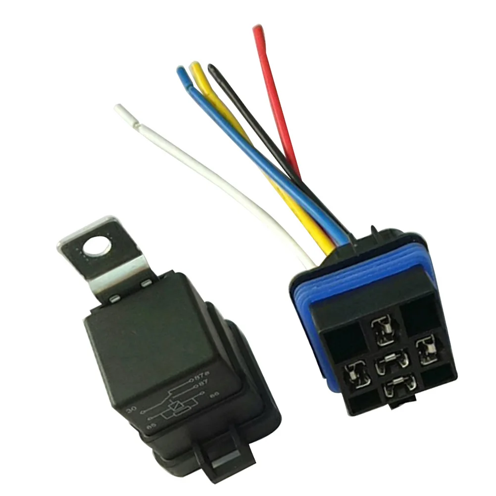 

12V 40A 5 Pin Waterproof Relay Socket Base Holder Auto Engine Parts Car Circuit Protection Temperature Resistant Auto Adjustment