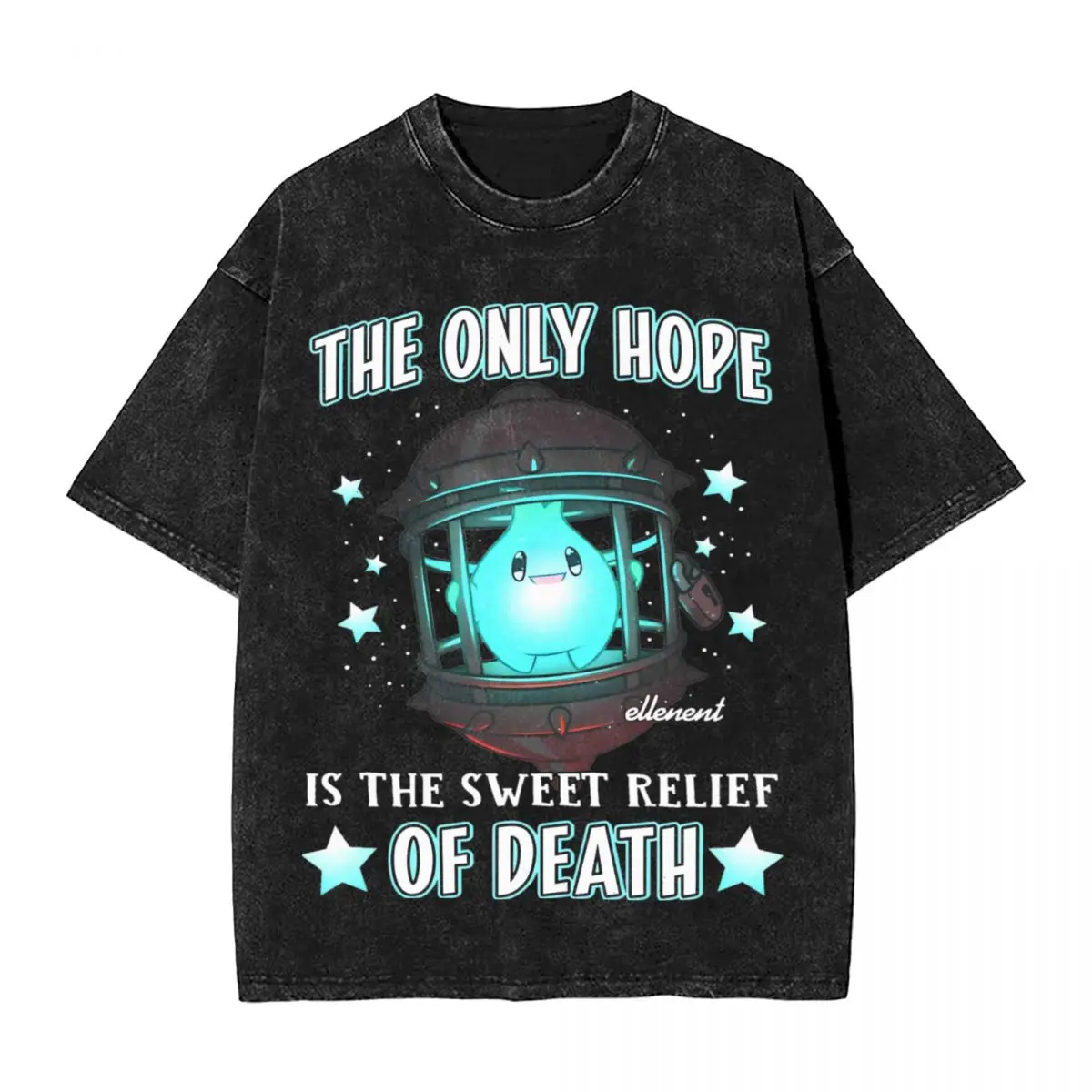 Washed T Shirt Lumalee The Only Hope Is The Sweet Relief Of Death T-Shirt Oversize Streetwear Cotton Printed Tee Shirt Men Tops