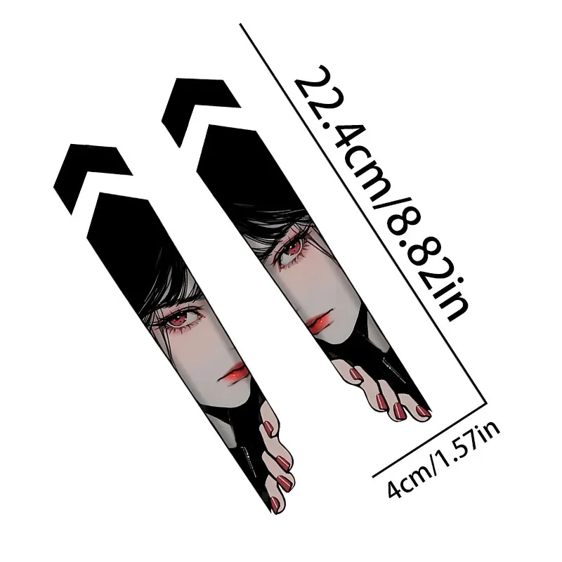 1Pair Peeking Anime Girl JDM Waterproof Motorcycle Stickers Vinyl Decals For Motorbike Front Fork Suspension Decor Accessories view 3