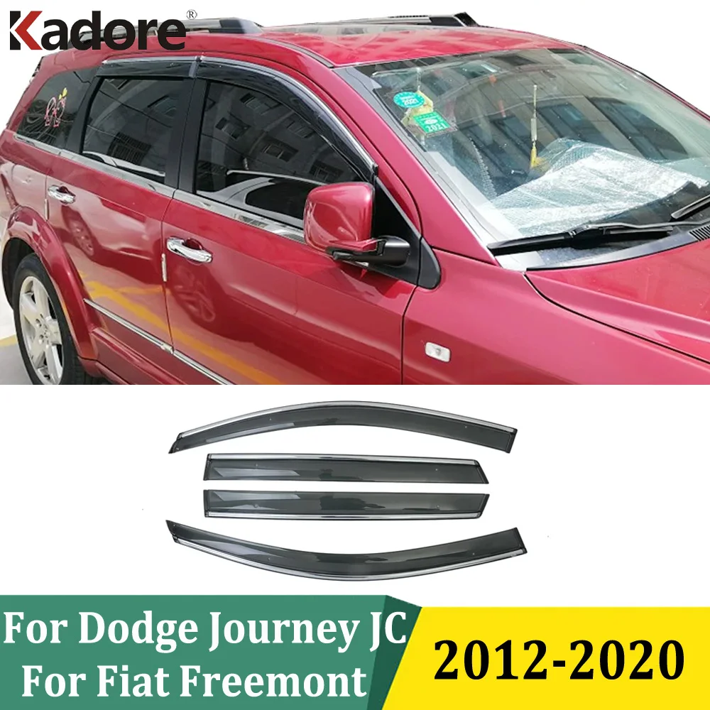 

For Dodge Journey Jcuv & For Fiat Freemont 7 Seat 2012-2020 Side Door Window Visor Sun Rain Guard Cover Shield Deflector