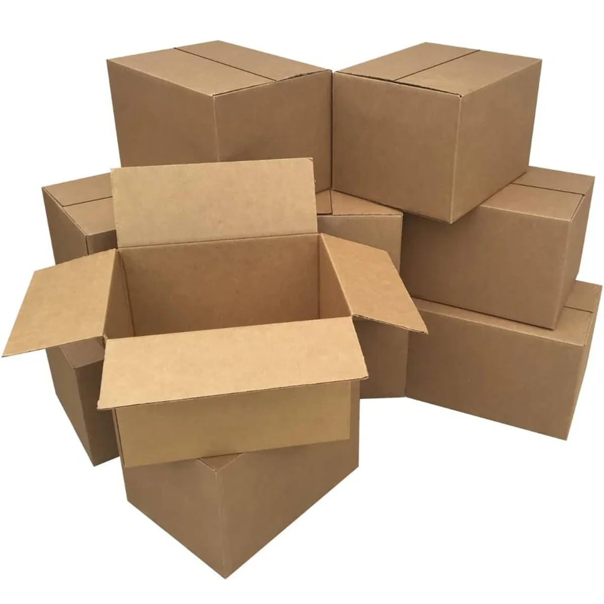 Caja de correo de cartón corrugado marrón con tapas, cajas de envío de correo de artículos pequeños, 5,7x3,3x4,1 pulgadas, pared única, 32 libras/pulgadas cuadradas