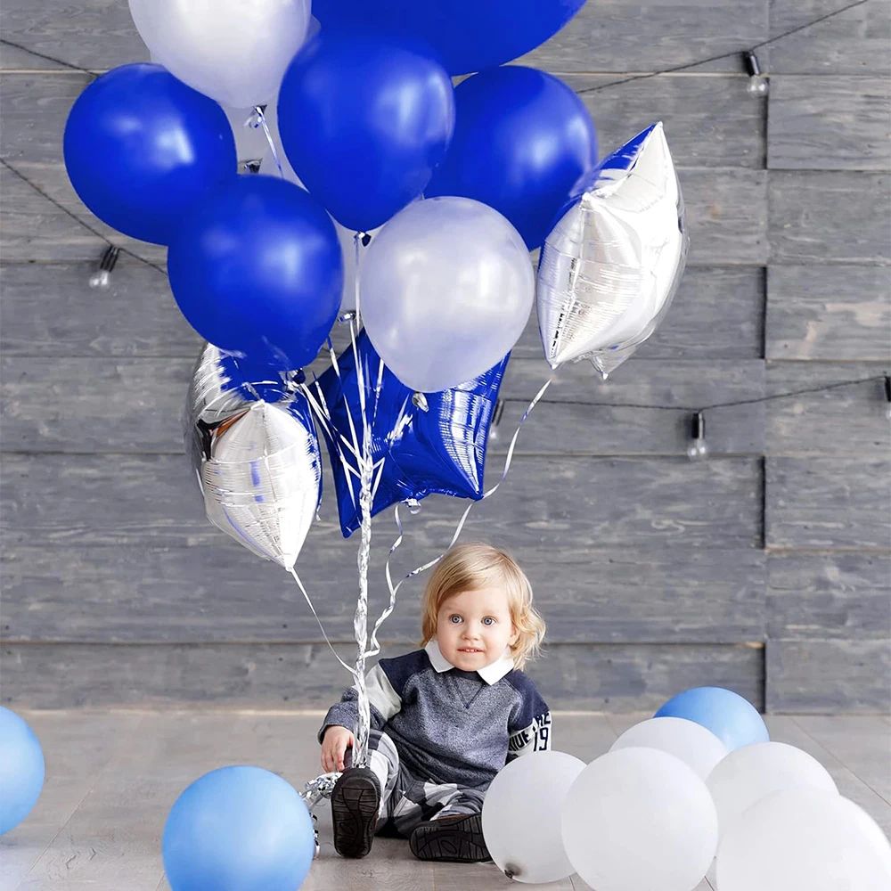 Królewska niebieski balon girlanda na przyjęcie urodzinowe dla chłopca Ballon łuk Baby Shower z okazji ukończenia baseballu żeglarska dekoracja ślubna kula