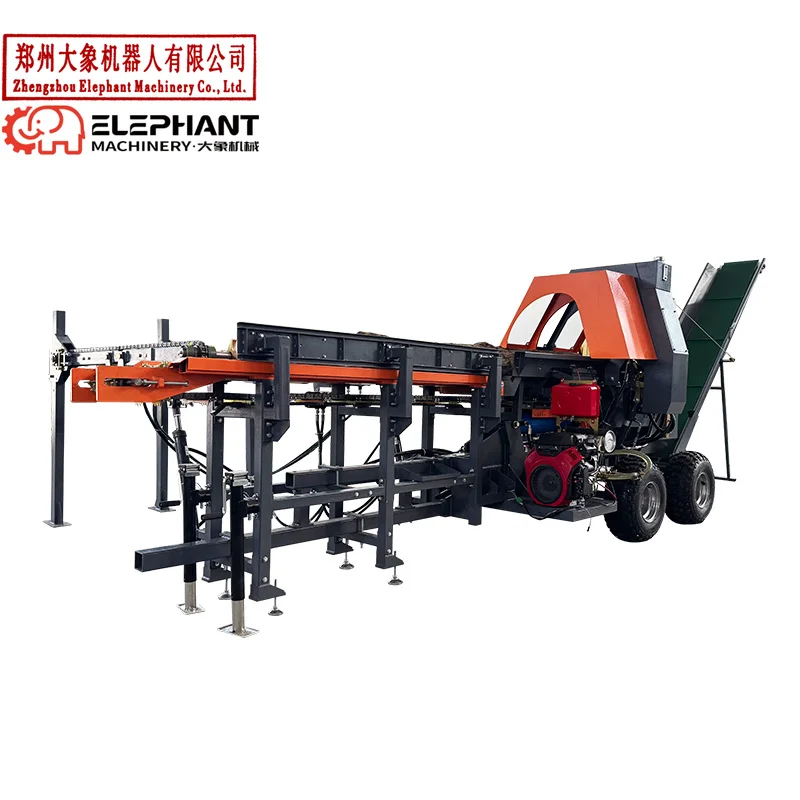Customized Professional 45T Powered Firewood Processor For Woodworking Timber Cutting Machine Forestry Wood Processor Log Splitt