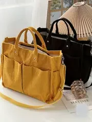 Cord-Umhängetasche Stilvolle Pendler-Schultertasche mit Mehreren Geräumigen Fächern Handtasche für Damen – Detail 15