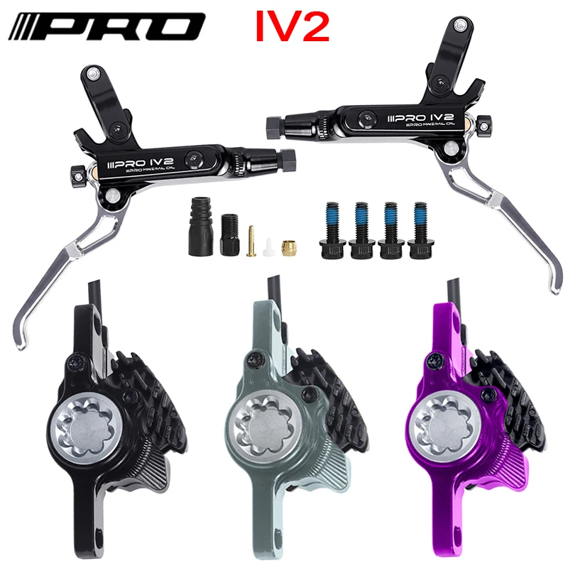 

IIIPRO IV2 Bicycle Hydraulic Brakes 160mm Mountain Bike Disc Brake Set 2 Piston Bike Oil Pressure Brake Caliper/Lever for XT XTR