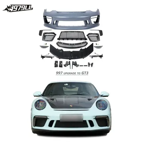 [1979LL] 자동차 바디킷 2004-2011 997 카레라 프론트 범퍼 991 GT3 바디킷으로 업그레이드 (911 997.1 997.2 용)