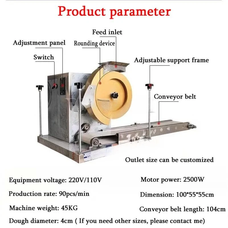 Business Bread Dough Ball Forming Round Machine Stainless Steel Multifunctional