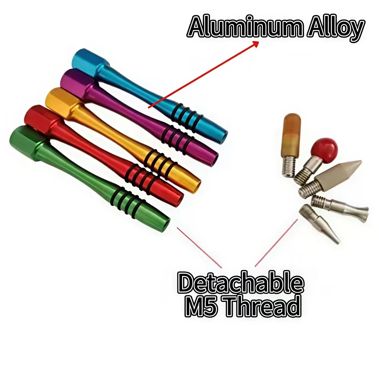 Paintless Dent Repair Tool 5Pcs Aluminum Alloy Dent Removal Pen With M5 Tips Auto Body Tap Down Tools 2 Paintless Dent Repair Tool 5Pcs Aluminum Alloy Dent Removal Pen With M5 Tips Auto Body Tap Down Tools 2