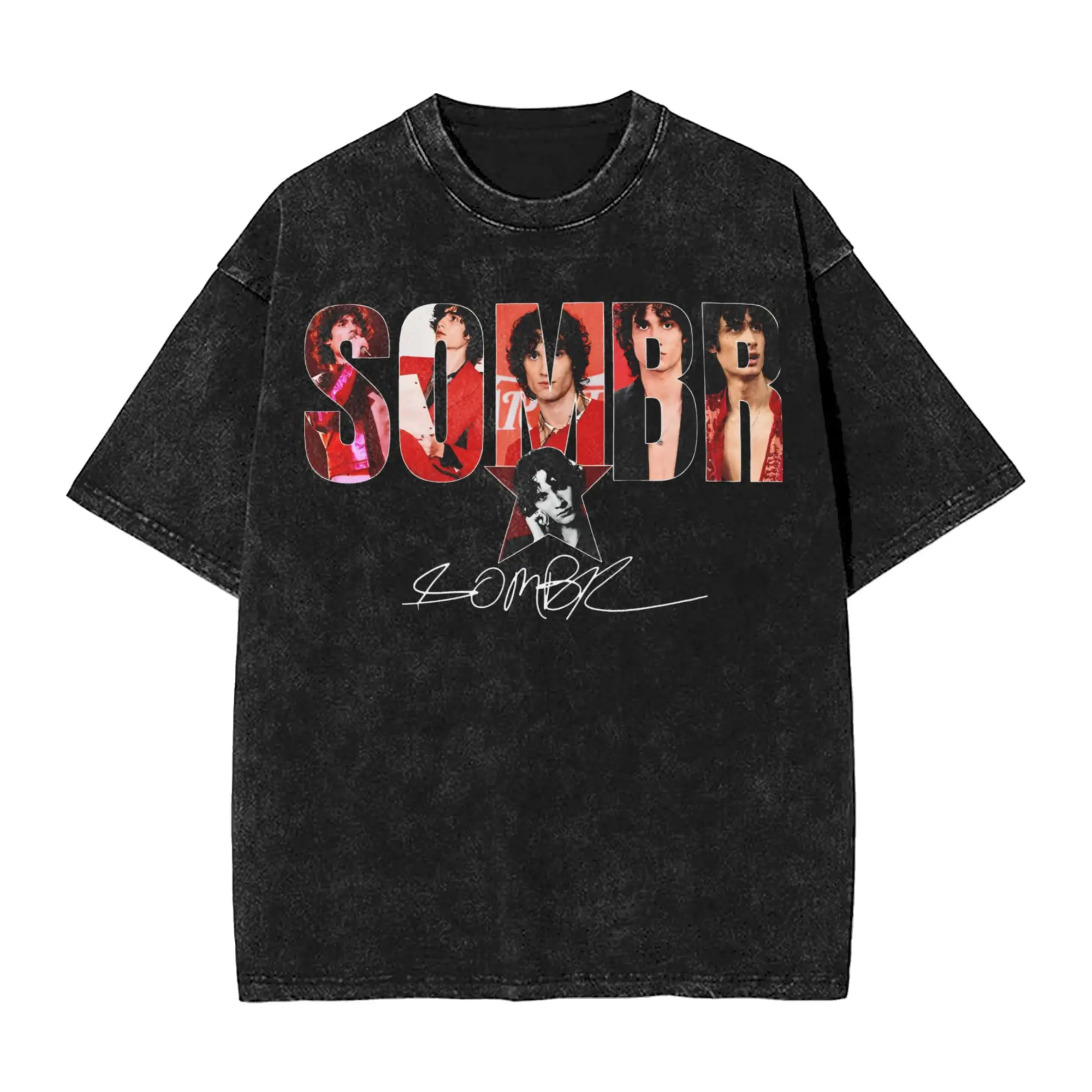 Graphic Printed Sombr Youare The Reason World Tour 2026-2027 Washed Shirt Accessories Harajuku T-Shirt  for Men Women Tee Shirt