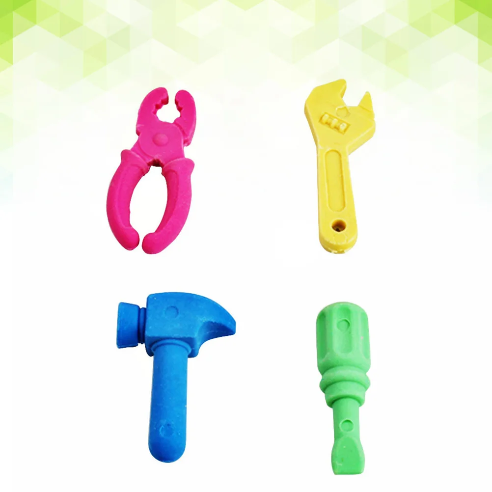 4Pcs Erasers Cartoon Tool Design Creative Stationery Perfect Gift School Supplies Classroom Rewards for Kids Students