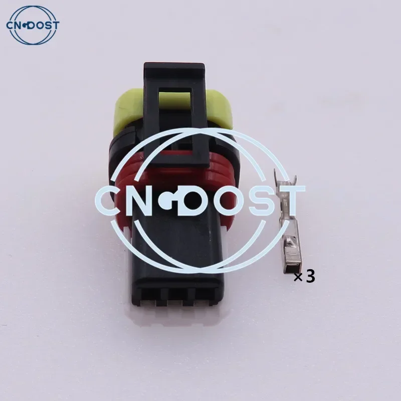1 Set 3 Way Automobile Headlight Wiring Connector Light Height Adjustment Motor Socket AC Assembly For Car 1-936527-2